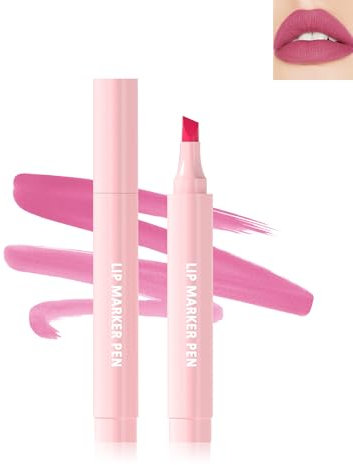 Wasserfester Marker Lipliner Matt, Pink Hydrate Tattoo Lip Tint Stain Marker Pen, Langlebig Liquid Lippenstift, Hochpigmentierter Lippenkonturendtift, No-Transfer Lipgloss, Makeup für Women's-04