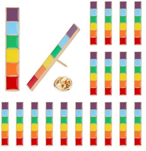 SUPERFINDINGS 20 STÜCK Regenbogen Brosche Pride Pins LGBT Anstecknadel Emaille Anstecknadel Metallbroschen Für Kleidung Rucksäcke Hüte LGBT Geschenke 3.4x0.6cm