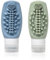 CATOR Bottiglie da Viaggio in Silicone 60 ml, 2 Pezzi Kit Contenitori Flaconi da Viaggio Riutilizzabili Shampoo Spazzola Dispenser Bottiglia 2 in 1