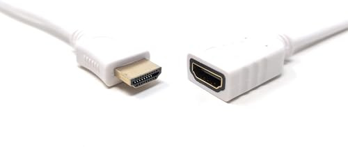 mCore HDMI Extension Cable – HDMI Male to Female Extender for TV Stick, Gaming Consoles, ARC, Laptop (White) (3m)