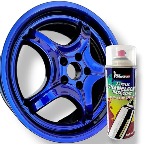 PMColours Flip Flop Lack mit Multi Color Chamäleon-Effekt VULCAN, Sprühdosen 400 ml, BCB-Basecout (blau-schwarz)