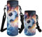 ASQVTIFE Water Bottle Sling Case Bag Carrier Holder 1000ML Neoprene Football Water Bottle Sleeve Cooler Cover Pouch with Adjustable Shoulder Strap for Kids Boys Girls Travel Camping Walking L