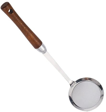 Skimmer Spoon, Oil Filter Ladle, 12.01x3.35 Inches Fine Mesh Strainer, Compact and Heat Resistant Design, for Removing Fat, Grease, Gravy, and Foam in Home Kitchen, Dining Use