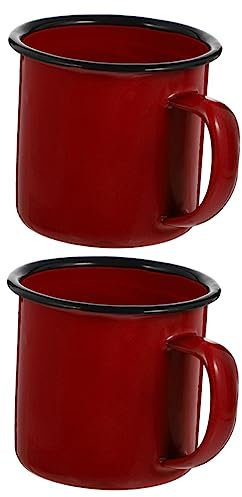 CHICAMPERA 2pezzi Tazza Smaltata Per Acqua Tazza Da Caffè Vintage Di Tazze Da Campeggio All Aperto Adatte Per Caffè Tè Latte e Altre Bevande