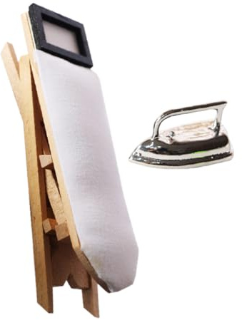 BESPORTBLE Miniature Clothes Iron Model for Boys and Girls Mini Ironing Table Toy for Mini House Furniture and Creative Play