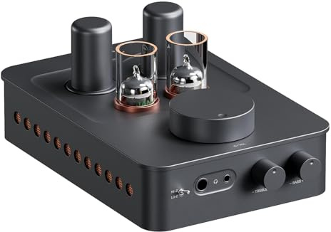 Vacuum Tube Headphone Amplifier with Tone Control, Class A Preamp for High-Fidelity Audio Enhancement