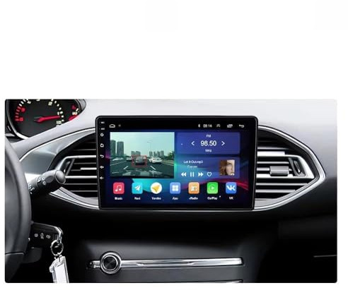 Autoradio Gps Navigazione Stereo 2 Din per Peugeot 308 2013-2017 Car Radio con Bluetooth Vivavoce, con Hd Touch Screen Supporta Navigazione, Bluetooth, 4 Nucleo 1G+16G