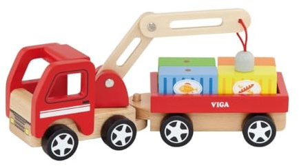 Viga 50690 - Spielset LKW mit Kran/Anhänger/Containern