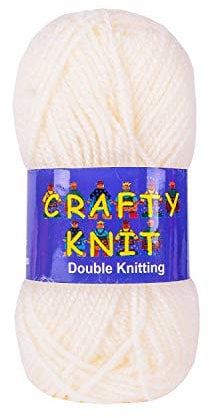 Cream Crafty Knit Double Knitting Sewing & Crochet Craft Wool Yarn Coloured Balls 25g