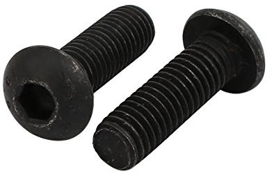 sourcing map 2pcs M8x25mm Boulon Filetage à Gauche Vis Pas à Gauche à Tête Bombée Classe 10.9