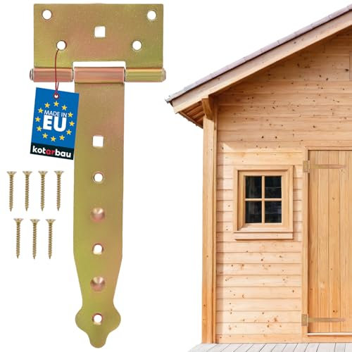 KOTARBAU® Charnière en Croix 200 mm Charnière pour Portes et Portails Galvanisée Dorée Quincaillerie de Construction