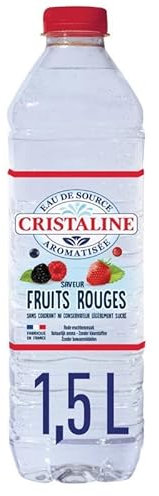 CRISTALINE - Eau De Source Aromatisée Fraise Et Framboise 1.50L - Lot De 4 - Vendu Par Lot