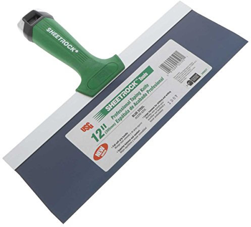 USG Sheetrock Pro 12 Drywall Taping Knife, Blue Steel w/Soft Grip Handle & Hammer End