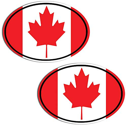 Biomar Labs® 2 Stück Vinyl Kanada Kanadische Flagge Canada Aufkleber Autoaufkleber Stickers Auto Moto Motorrad Fahrrad Helm Fenster Tuning B 203