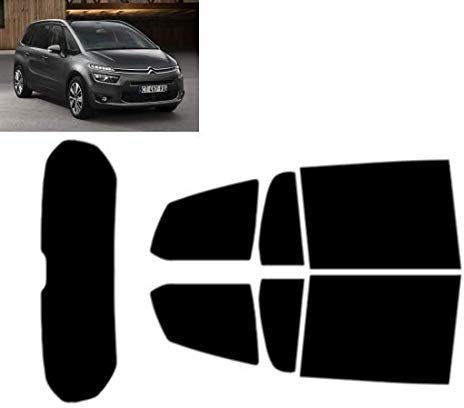 Tintcom.com Passgenaue Tönungsfolie für-Citroen C4 Grand Picasso 5-Türen 2013-... Heck/Seitenscheiben (50% Hellschwarz)
