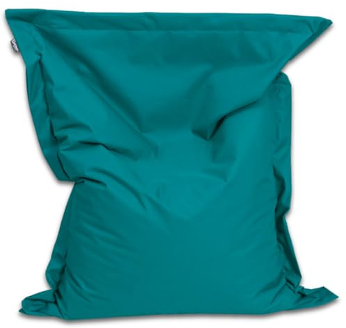 BuBiBag Sitzsack 70x70 cm mit Füllung – Handgefertigt – Bean Bag Indoor & Outdoor – Bodenkissen Sitzkissen für Kinder – weich bequem wasserabweisend – Petrol