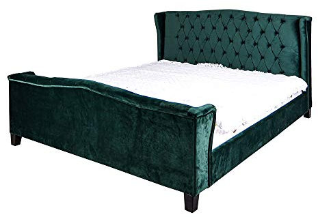 Chesterfield Samt Bett 180x200cm Ehebett Vintage Doppelbett Luxus Polsterbett XL fha052 Palazzo Exklusiv