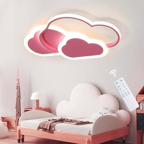 LED Deckenleuchte, Kreative Wolken Deckenlampe, 42W 3200lm 52cm, mit dimmbarer Fernbedienung 3000-6500K, moderne weiße Deckenleuchten Wandleuchte für Wohnzimmer Schlafzimmer Flur und Kinderzimmer