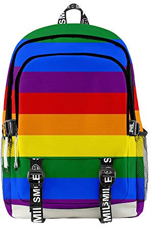 JLTPH Unisex 3D Rucksack LGBT Gay Pride Regenbogenflagge Drucken Laptop Rucksäcke Daypack College Schulranzen Schultasche Reiserucksack