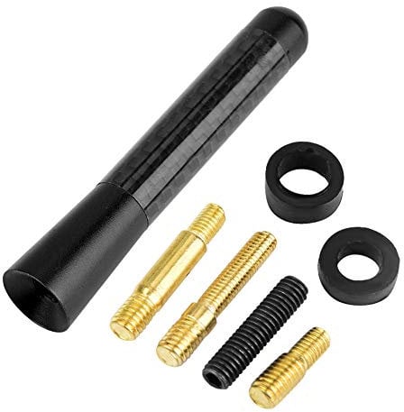 Carbon Fiber Car Aerial ,3 Screw Radio Short Antenna Aerial compatible with Universal Car Modification (black)