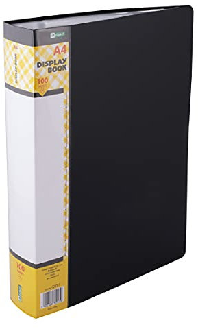 D.RECT Sichtbuch PP A4 | 100 Hüllen | Sichtmappe | Solid | Präsentationsordner | Angebotsmappen |Schwarz