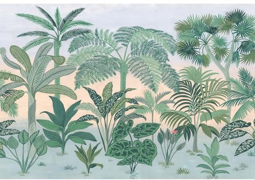 Komar 8-334 Jungara Papier peint photo, dimensions : 368 x 254 cm (largeur x hauteur), 8 pièces, avec colle – Papier peint, jungle, forêt tropicale, palmiers, chambre à coucher