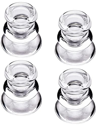 Kerzenhalter aus klarem Glas, Set mit 4 Kegelkerzenständern für Hochzeit, Dekoration und Abendessen