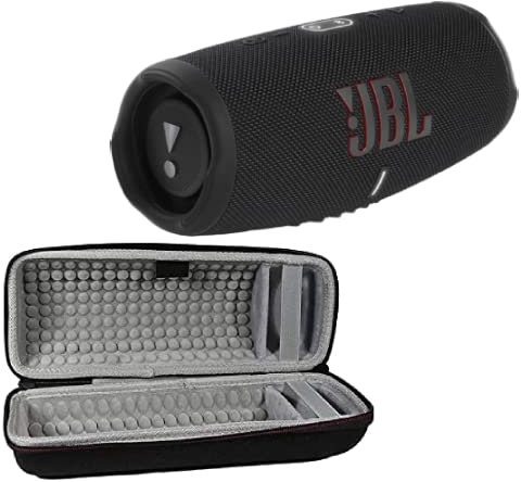 JBL Charge 5 - Altavoz Bluetooth portátil con funda rígida exclusiva de viaje con IP67 impermeable y carga USB (negro), Charge 5 con funda