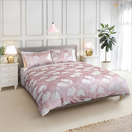 Emma Barclay Blossom - Embellished Jacquard Duvet Set in Blush Pink - King