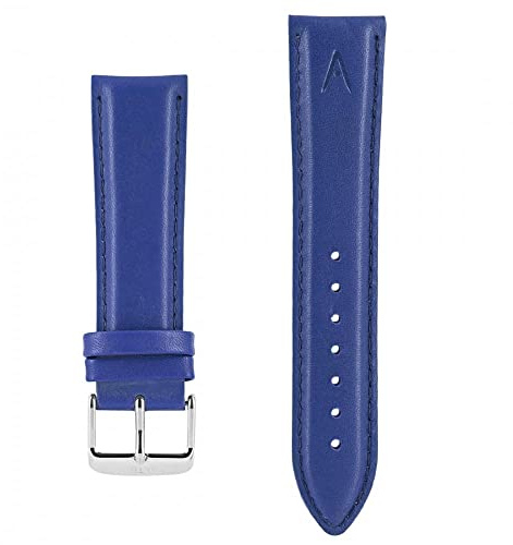 Akteo Uhrenarmband Leder Couture Silver Buckle 22 Blau