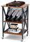 COSTWAY Supporto per Giradischi, Supporto per Giradischi in Vinile con Presa di Corrente e Porta USB, Ruote Bloccabili, 3 Livelli, per Soggiorno, Camera da Letto, 52 x 45 x 75 cm (Marrone)