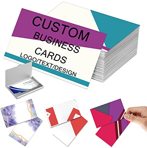 Visitenkarten Personalisiert, Personalisierte Visitenkarten mit Logo/Text Beidseitig bedruckte Visitenkarten Wasserdicht 300gms für Unternehmen, Kleinunternehmen