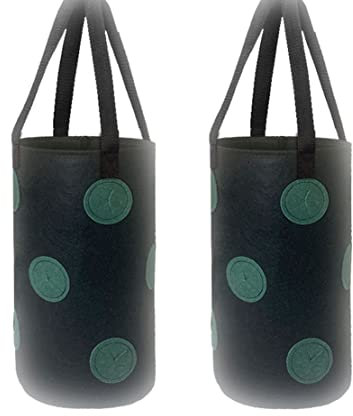 Ulalaza 2 STÜCKE 13 Löcher Erdbeersäcke mit Löchern an der Unterseite Hängende Pflanzsäcke Erdbeere Hängende Pflanzsäcke 3 Gallonen 20 cm * 35 cm / 7,8 Zoll * 13,7 Zoll