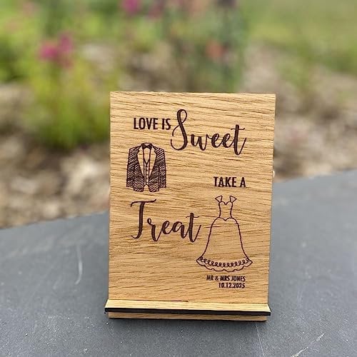 Personalised Wedding Love is Sweet Sign, Sweet Bar Sign, Dessert Table Sign, Candy Bar Sign, Wedding Decoration, Take a Treat Keepsake Sign