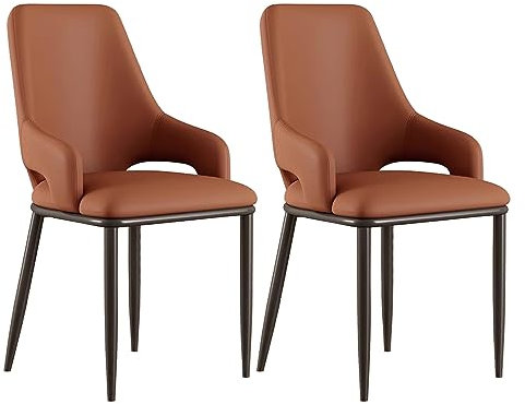 KAMPCO Lot de 2 chaises de Salle à Manger rembourrées Modernes, Chaise de Bureau, Chaise d'appoint de Loisirs avec accoudoirs et Pieds en métal Noir