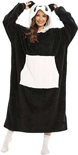 LATH.PIN Übergroße Decke Hoodie Sweatshirt Oversized Kapuzenpullover Hooded Blanket Warme Plüsch Pullover mit Kapuze Langarm für Damen Herren Erwachsene mit Riesige Fronttasche