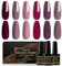 Shining She Nail Polishes, 6 Colours Purple Rose Brown Glitter Gel Polish Set Soak-Off UV/LED Nail Polish Gel for Nail Art Salon DIY Home, 8ML