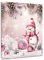 LB Wandbilder Winter-Schneemann Wanddruck Rosa Weihnachtskugel Leinwand Bilder Weißer Schnee Poster für Wohnzimmer Schlafzimmer Badezimmer Wand Deko,40x50cm Gerahmt