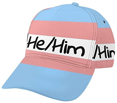 Amkong Baseballkappe, verstellbar, Sport, Galaxie, Spacewarp, Dad-Kappen, Trucker-Mütze, verstellbar, für Damen und Herren, Lgbt He Him Pronomen Trans Pride, One size
