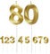Geburtstagskerzen, 80. Geburtstag Zahl Kerzen Geburtstagskerzen Cake Topper Geburtstag Kuchendeko Kuchen Dekoration, für Hochzeit Party Hochzeit Jahrestag Feier, Gold Zahlen 0 und 8
