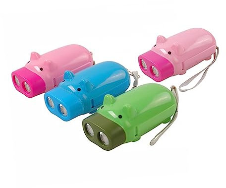 Veemoon 4piezas Linterna Portátil Linterna De Manivela Adorable Práctica De Mano Resistente Deformación Color Aleatorio