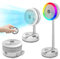 neofeel 10.43'' Portable Pedestal Standing Fan, 40000mAh 106hrs Rechargeable Oscillating Fan with Remote/1-8H Timer, RGB Lighting, Floor Fan for Bedroom Party Camping (White, 40000mAh)
