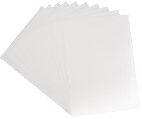 Florence Foglio di plastica 10 – spazi vuoti in acrilico – A4 – smerigliato – Base per disegni di timbri, biglietti shaker e album di ritagli, ideale per progetti fai da te e molto altro