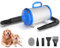 Blanlody Sèche-Cheveux pour Chien Blower - Très Silencieux - 4,5 CV / 3200 W - Moteur réglable - Souffleur de Soins pour Chien avec 4 Buses différentes - Tuyau élastique et Brosse d'entretien