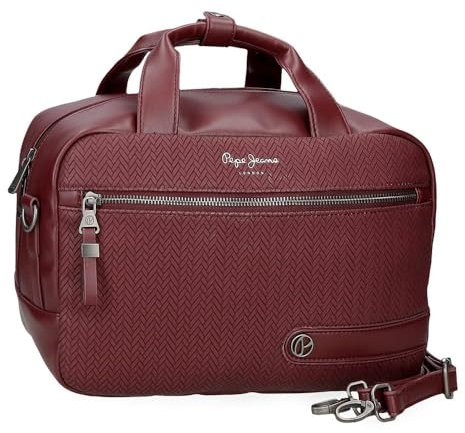 Pepe Jeans Sprig Kulturbeutel, anpassbar, mit Schulterriemen, Rot, 31 x 21 x 15 cm, Kunstleder von Joumma Bags, rot, Talla única, Verstellbare Kosmetiktasche mit Schulterriemen