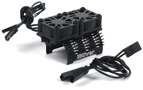 iBlivers RC Cooling Fan two 8.4V 32000RPM Alluminum RC Car Motor Fan with Heatsink for Diameter 28/29mm Motor RC Car 1/8 1/10 1/12 1/14 1/16