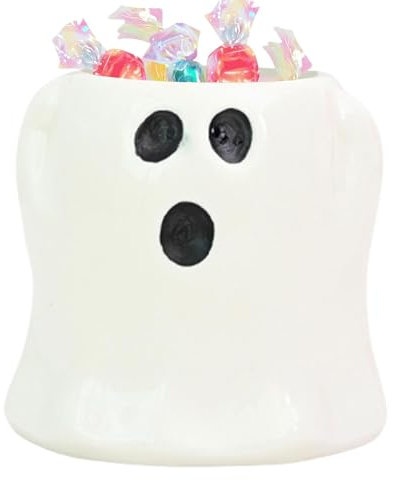 Macetero Fantasma,Maceta De Cerámica Fantasma De Halloween | Cubos de golosinas de Halloween Cubos de fantasmas | Soporte de exhibición de helechos de aire, decoración de cubos de golosinas de Hallowe