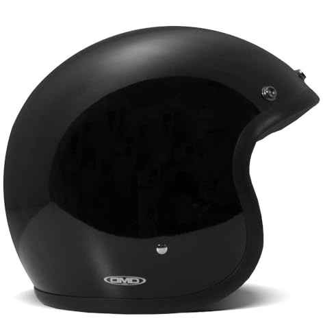 DMD Retro Solid Black Open Face Helm Jethelm Motorradhelm ECE22.06, L