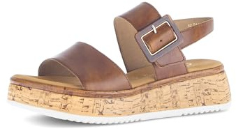 Gabor Damen Riemchensandalen, Frauen Sandalen,flach,Sommerschuhe,Freizeitschuhe,offene Schuhe,Strandschuhe,Camel (LDS/S.Kork),35 EU / 2.5 UK