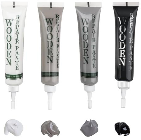 Wood Furniture Repair Kit, Black Dark Light Grey White Touch Up Filler, Oak Laminate Floor Repair Kit for Scratches Cracks Holes Stains, Easy to use